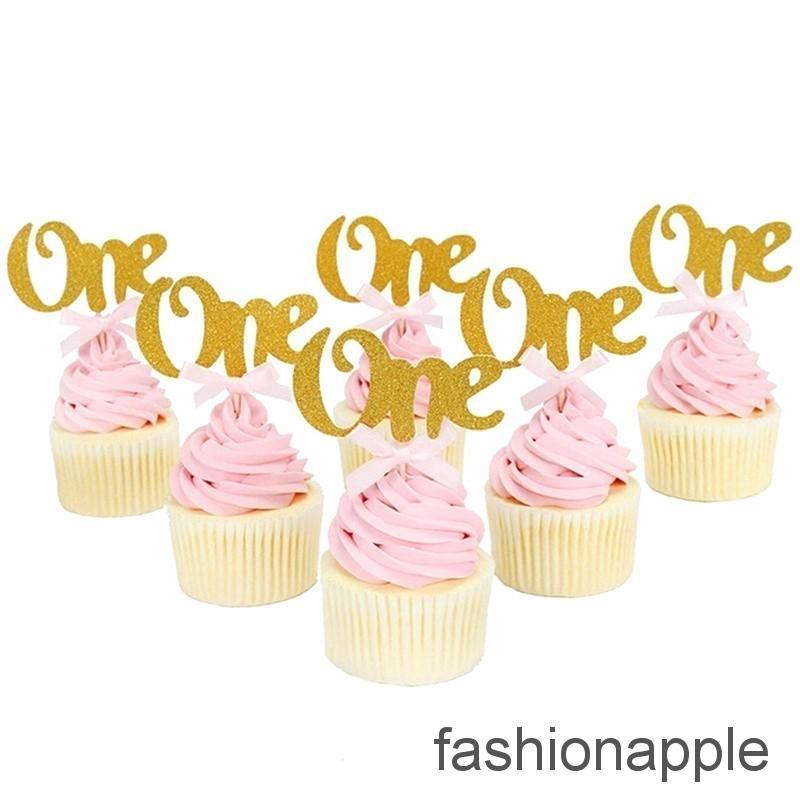 Fad Fire New 6pcs 1st Birthday Cupcake Toppers Cake Picks