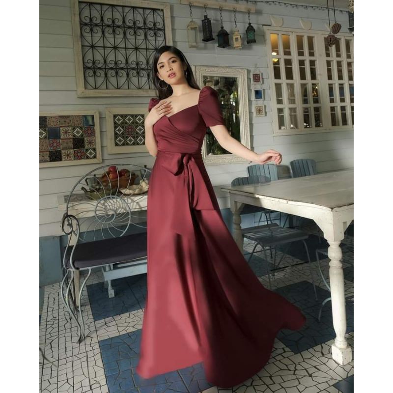 burgundy filipiniana gown