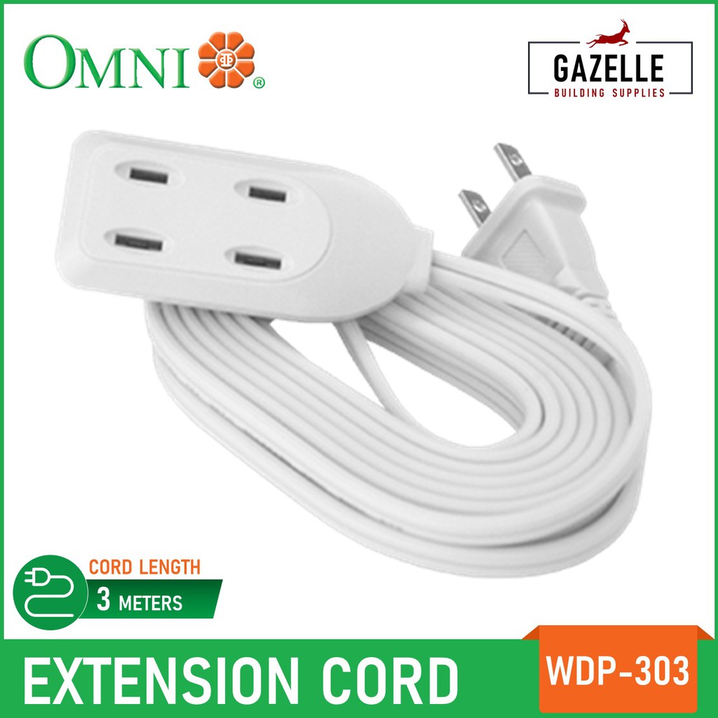 Omni Dual Portable Extension Cord Set 3m or 6m Cord WDP303 WDP0306