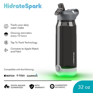 HidrateSpark Tap Tritan Plastic Smart Water Bottle - Straw Lid 32oz ...