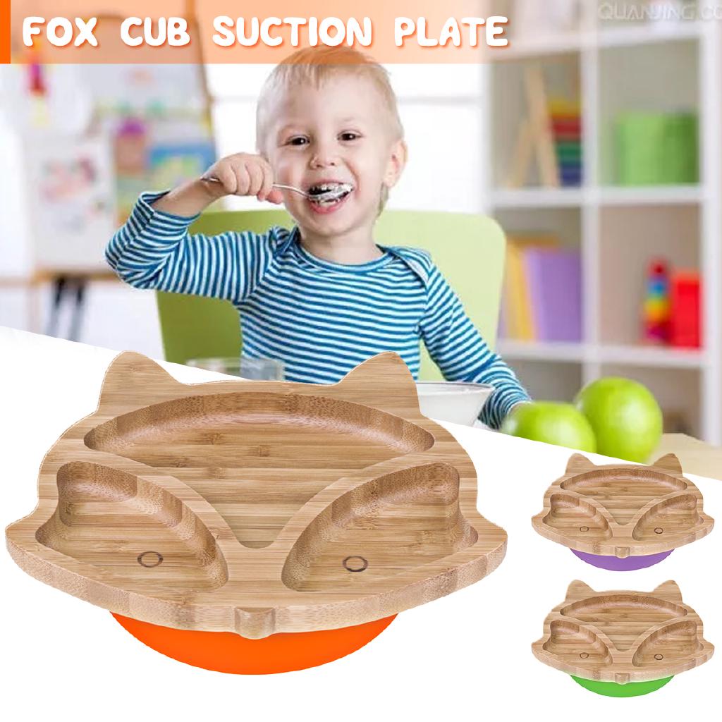 wooden baby plate