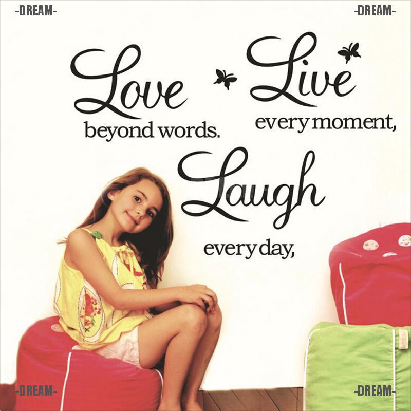 Dream LIVE LAUGH LOVE Wall Quote Butterflies Stickers Vinyl Decal Removable Home Art