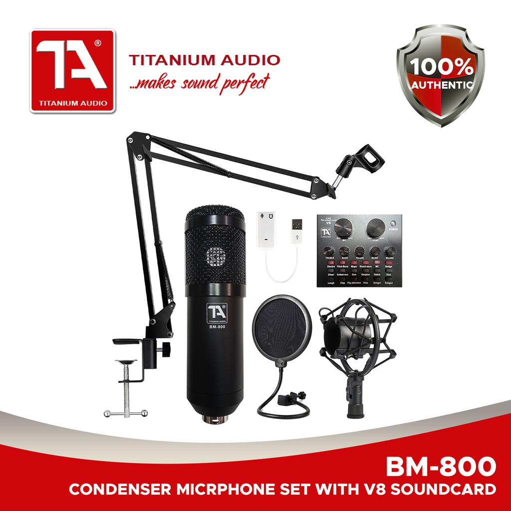 Titanium Audio BM800 Condenser Mic / Condenser Microphone BM 800 Set