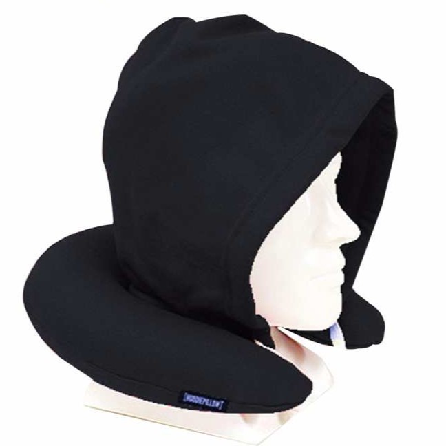 travel neck pillow with hood