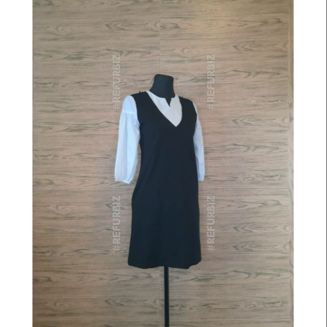 black and white pinafore