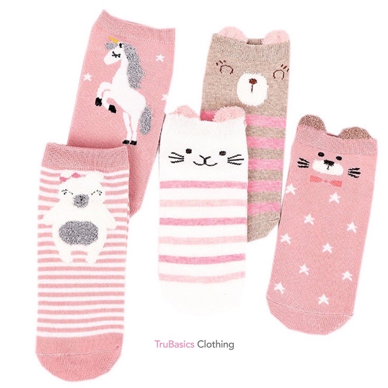 Korean Ankle Socks for Women Unisex I Cute Iconic Animal No Show Liner