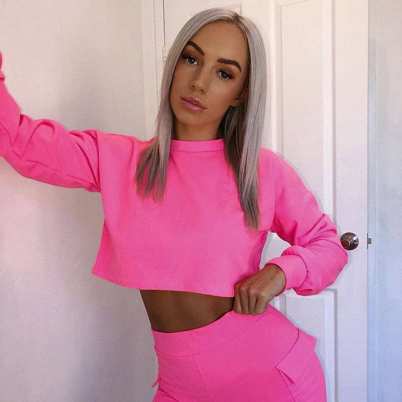 plain color crop tops