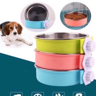 Pet Cage Hanging Feeder Stainless Bowl