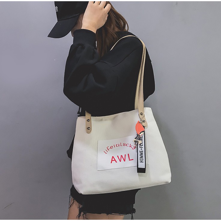 korean canvas shoulder bag