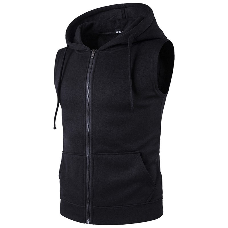 sleeveless jacket with hood