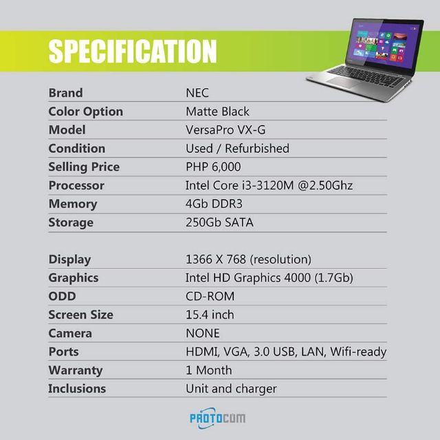 With Freebies Nec Core I3 3rd Gen With Built In Camera Laptop Good For School Office Use Shopee Philippines