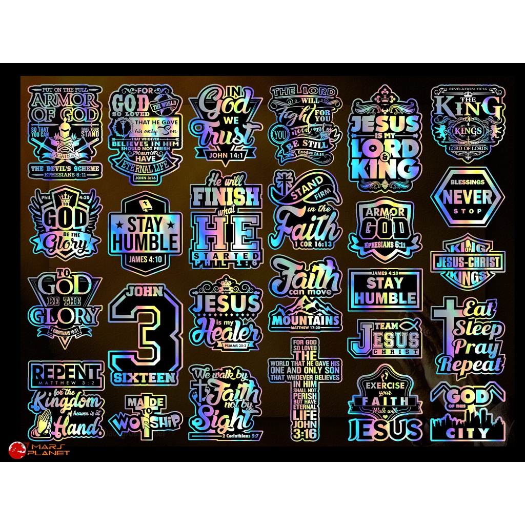 BIBLE VERSE STICKER RELIGIOUS HOLOGRAM DECAL FOR CAR MOTORCYCLE ANYWHRE