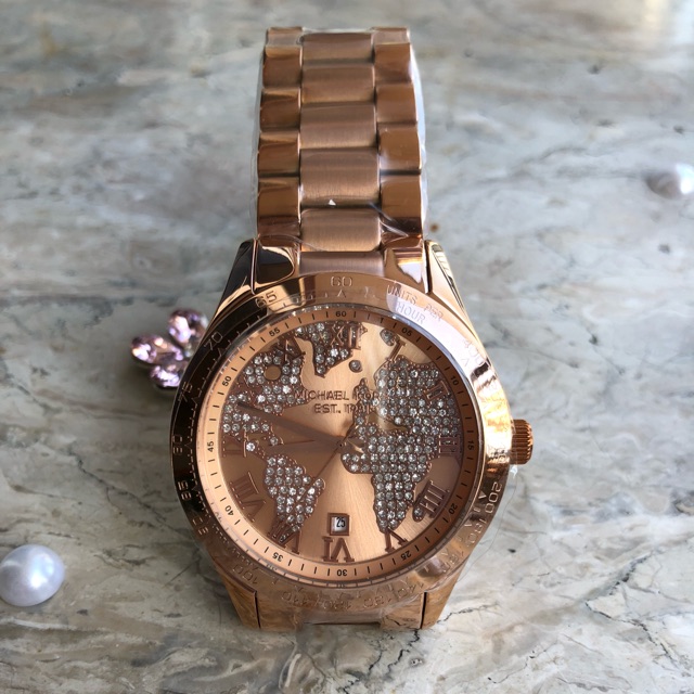 MICHAEL KORS Layton World MK stainless steel watch | Shopee Philippines