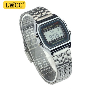 Lwcc 9009 Fashion Vintage Watches Rose Gold Silver Digital Watch Stainless Steel For Men Women Accessories Relo