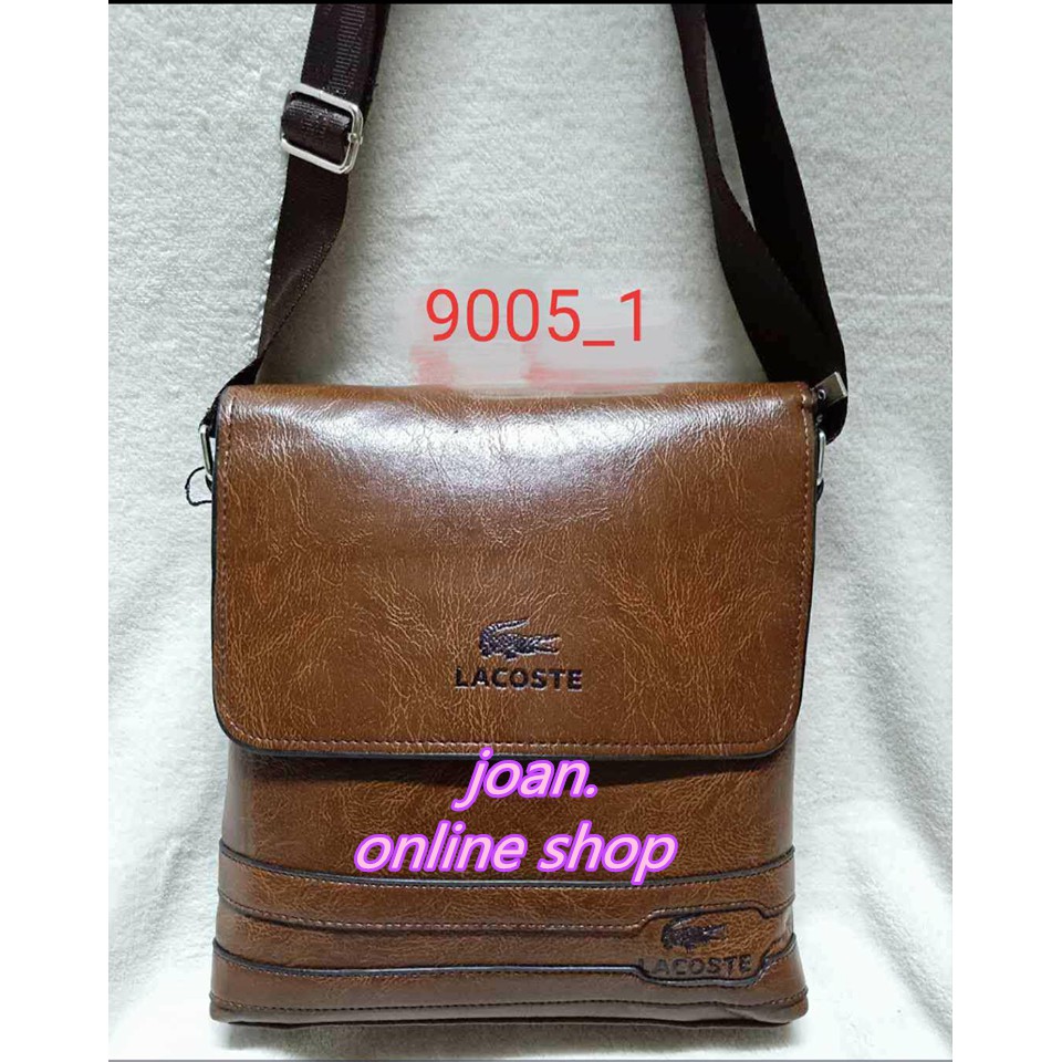 lacoste leather sling bag