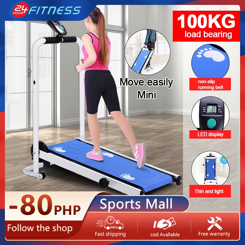 Multifunctional foldable mechanical treadmill No power Electronic meter ...