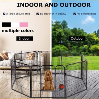 Dog Fence Pet Cage Cat Playpen Kennel Heavy Duty Metal Foldable 80*80CM Large Size DIY Extendable