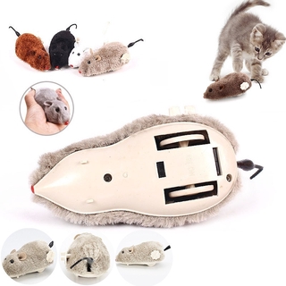 Creative Funny Clockwork Spring Power Plush Mouse Toy Cat Dog Playing Toy Mechanical Motion Rat