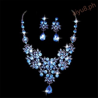 Wedding butterfly big Water Drop Necklace Earring Set Wedding Jewelry Bridal Wedding jewelry accessories