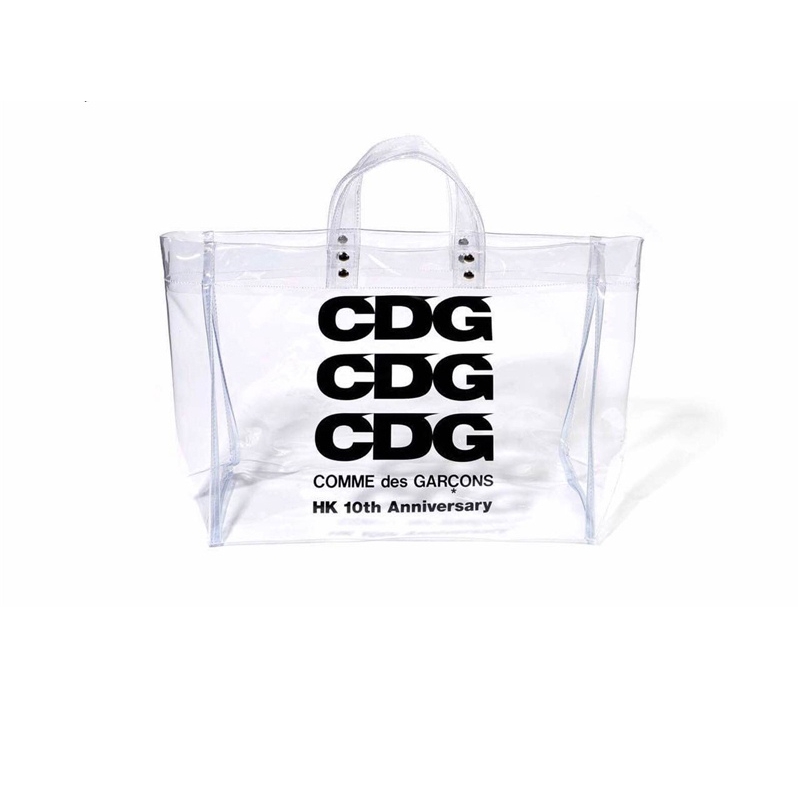 cdg clear tote bag
