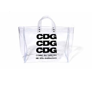 cdg transparent tote bag