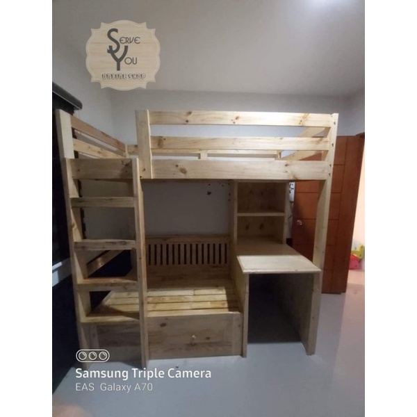 (PREORDER MESSAGE US FIRST) Loft bed with table and couch/mini bed (36