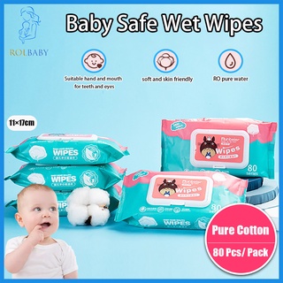 Rolbaby Baby Wipes 80pcs per pack  Wet Wipes Antibacterial Organic