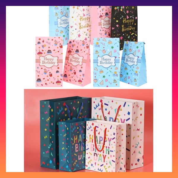 HBD PAPER BAG 12PCS PER PACK
