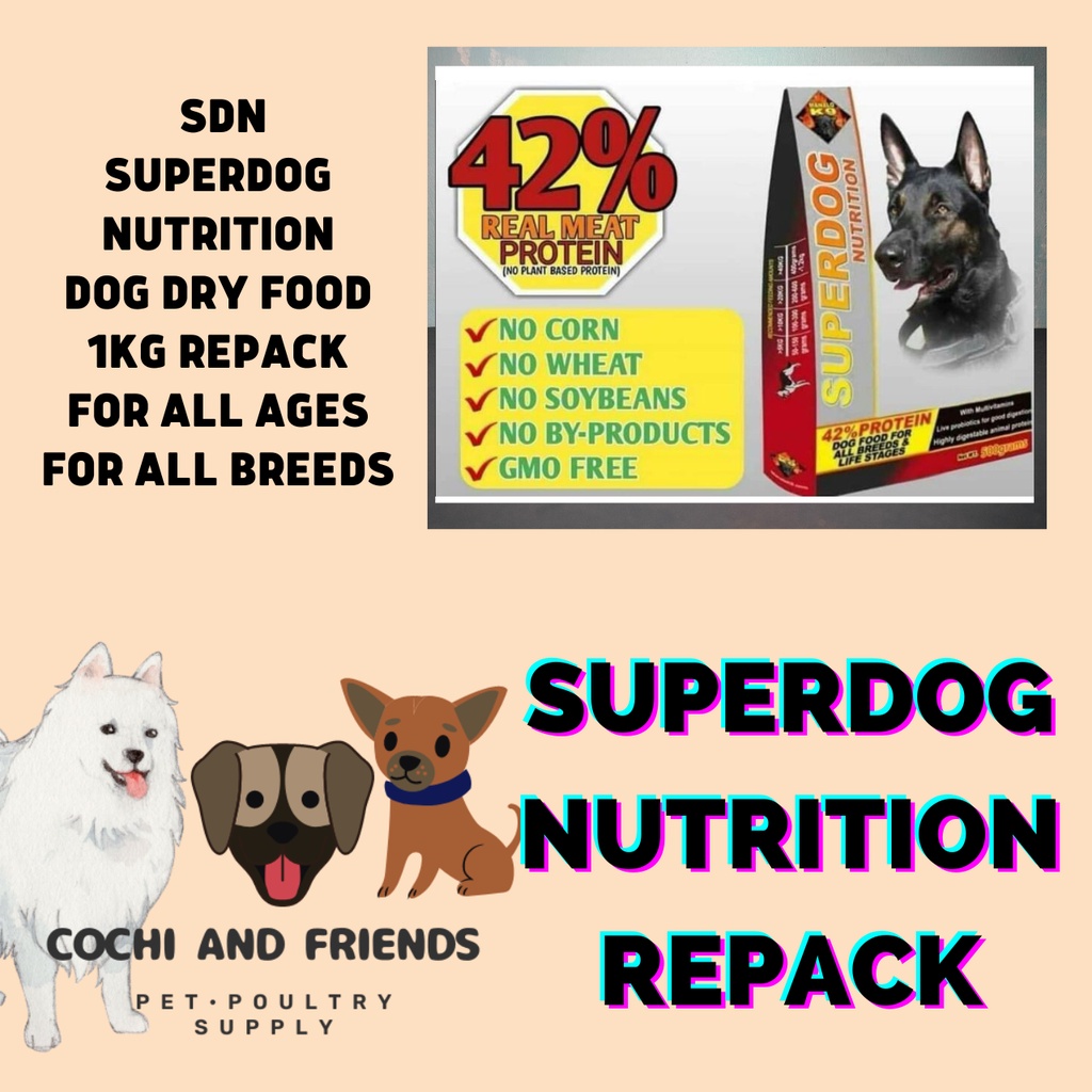 SDN Superdog Nutrition Dog Dry Food Repacked 1Kg All Ages All Breeds