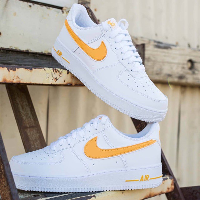 nike white and yellow air force