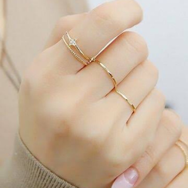 Elegant Korean Gold Rings Shopee Philippines