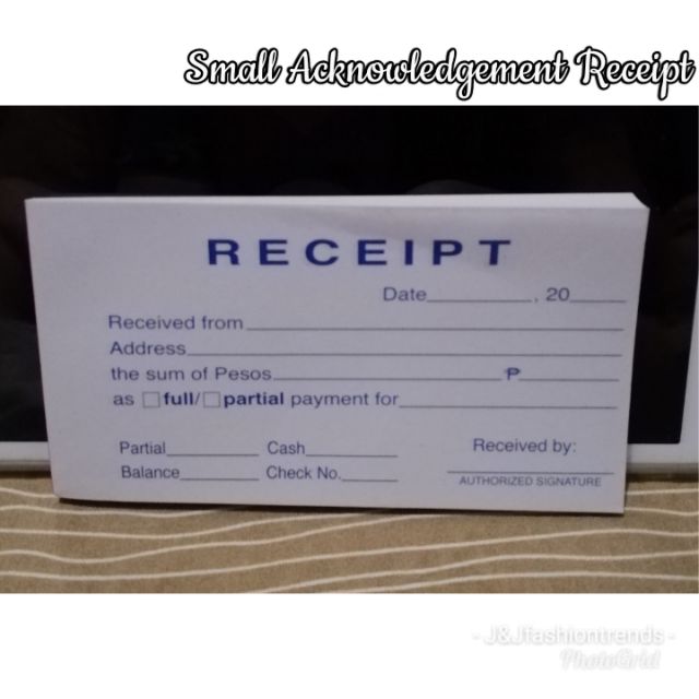 small acknowledgement receipt shopee philippines