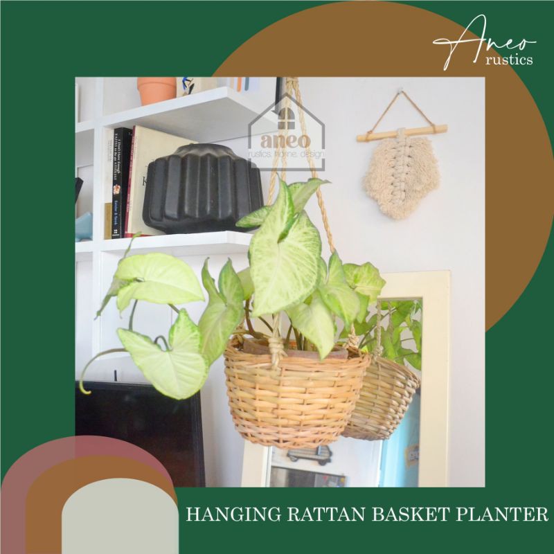 Hanging Rattan Basket Planter Shopee Philippines