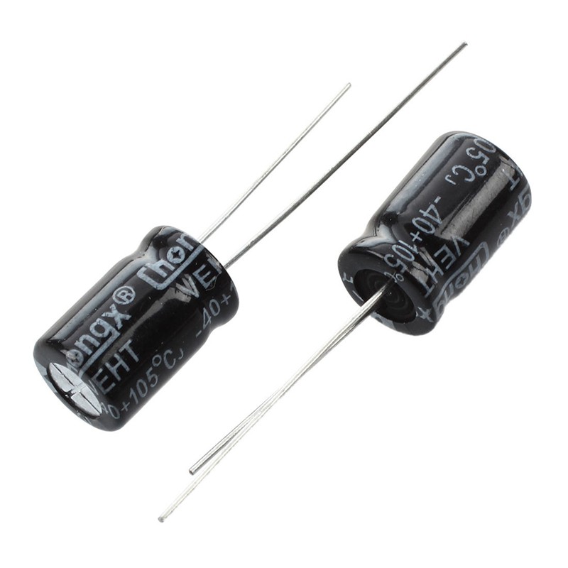 100 Pcs 330uF 25V 105C Radial Electrolytic Capacitors Black 8x12mm