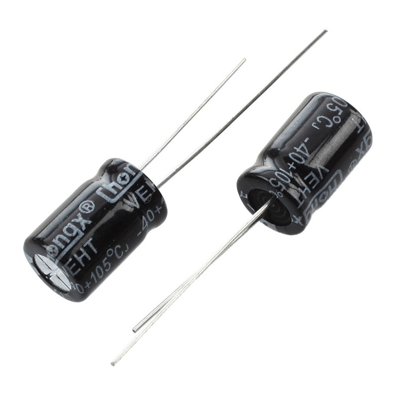 100 Pcs 330uF 25V 105C Radial Electrolytic Capacitors Black 8x12mm ...