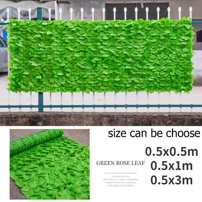 Light Green Simulation Plant Fence Sun Shade Net Garden Fence Panel