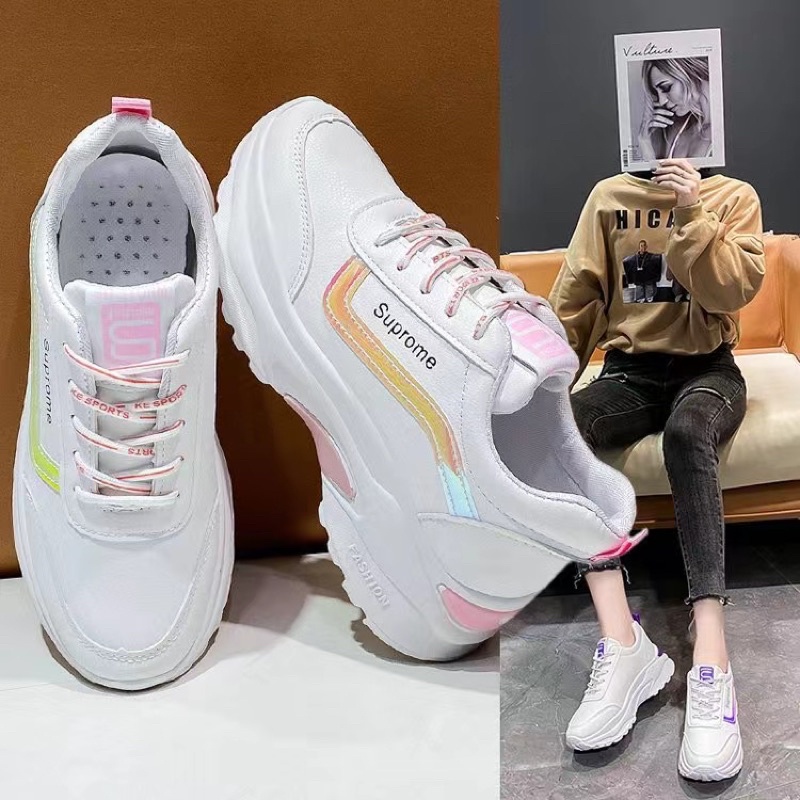 2022 New South Korean fashion shoes Women's sneakers | Shopee Philippines