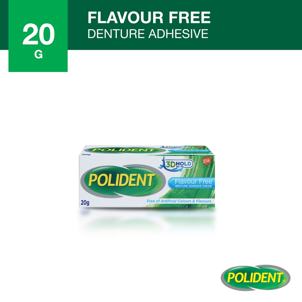 Polident Flavour Free Denture (Pustiso) Glue Adhesive Cream 20g