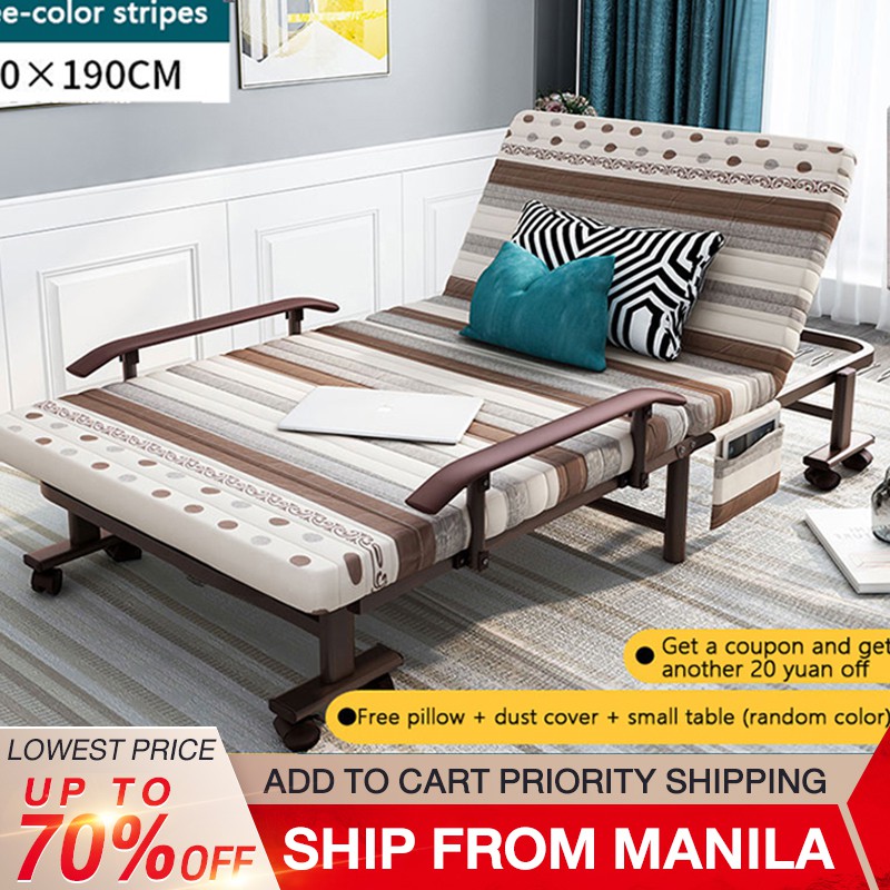 folding bed home single bed portable reclining bed can withstand 300KG