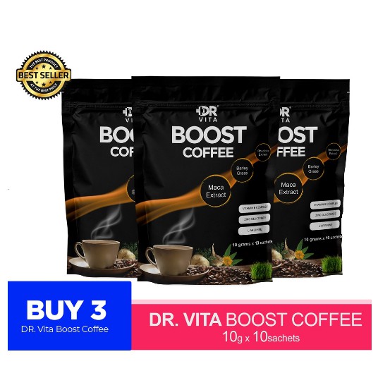 Dr Vita Boost Coffee With Maca Extract And Barley 10 Sachet Per Pouch Buy3 1 Free Shopee 7820