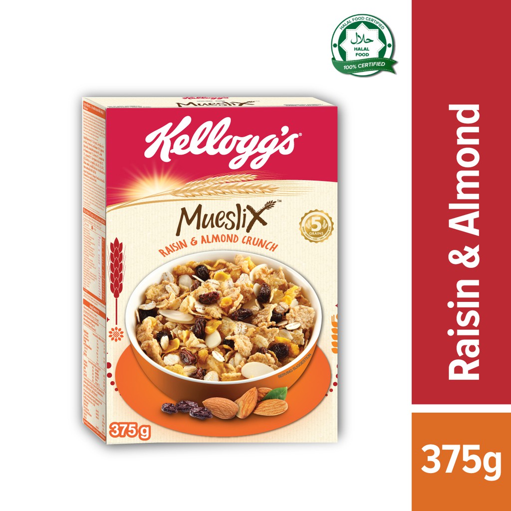Kellogg's Mueslix Raisin and Almond Crunch Cereal 375g Shopee Philippines