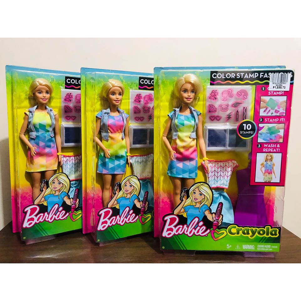 barbie crayola color stamp fashions