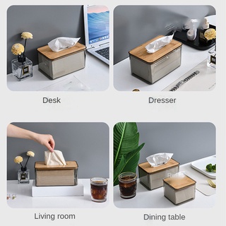 Chit tissue holder box with cover Nordic Wood minimalist tissue box kitchen household tissue holder #7