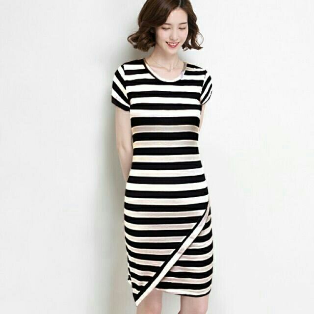 korean striped dress