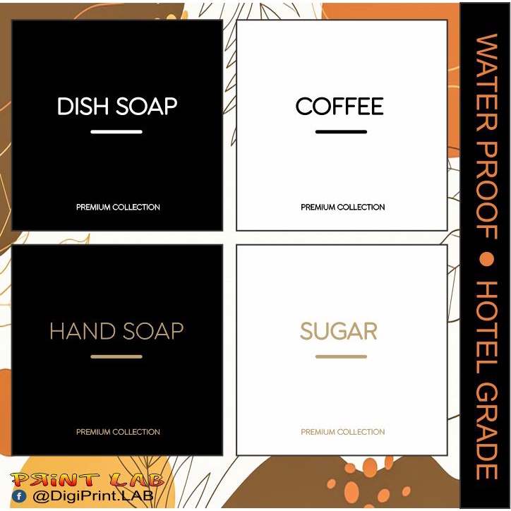 6pcs small eden sticker label for pantry kitchen bathroom