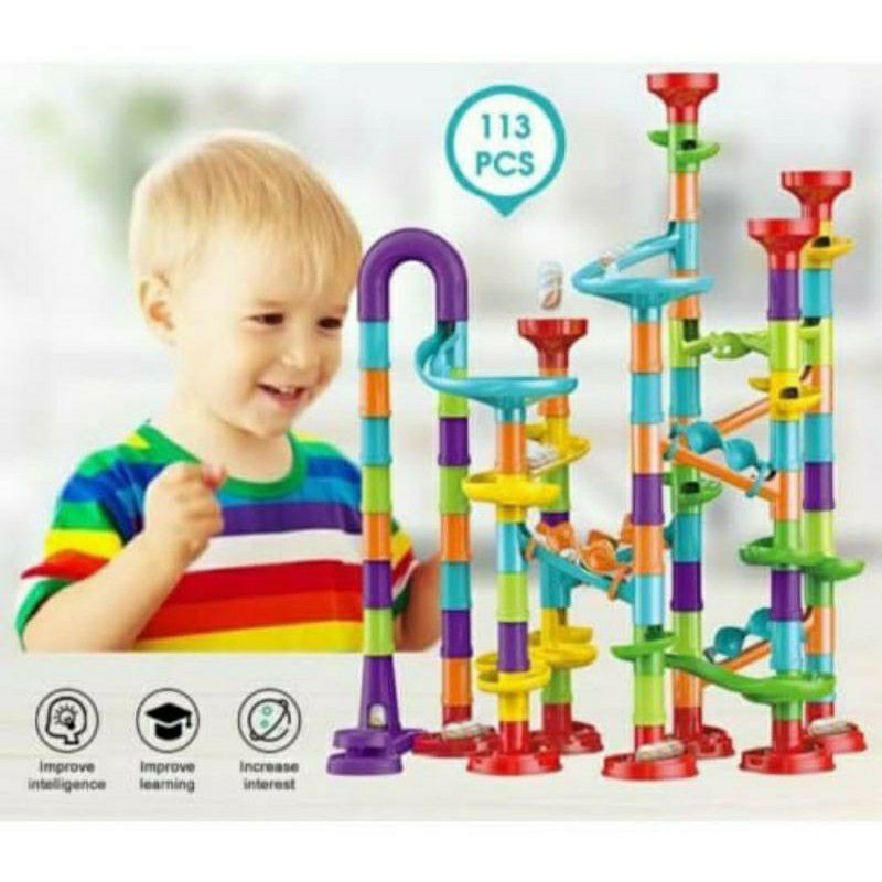 113 Pcs BIG Marble Run Set Construction Building Blocks STEM Learning