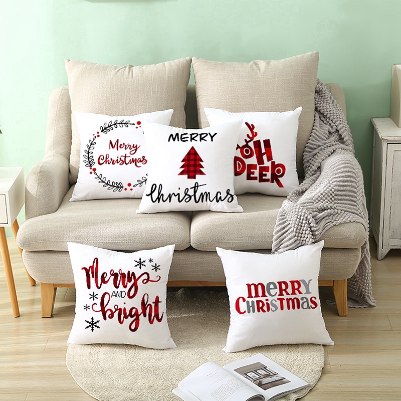 2020 Christmas Pillow Case Throw Cushion Cover Merry Christmas Tree Decorations Home Decor Christmas Ornaments Gift Xmas Decor Pillowcase Shopee Philippines