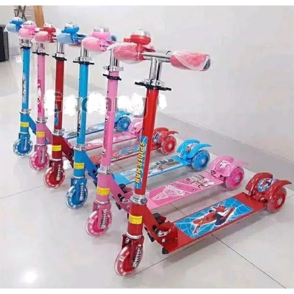 3 Wheel Scooter Kids / Scooter Otoped Child Scooter 3 Wheels / Toy Scooter Brake Bell Lights