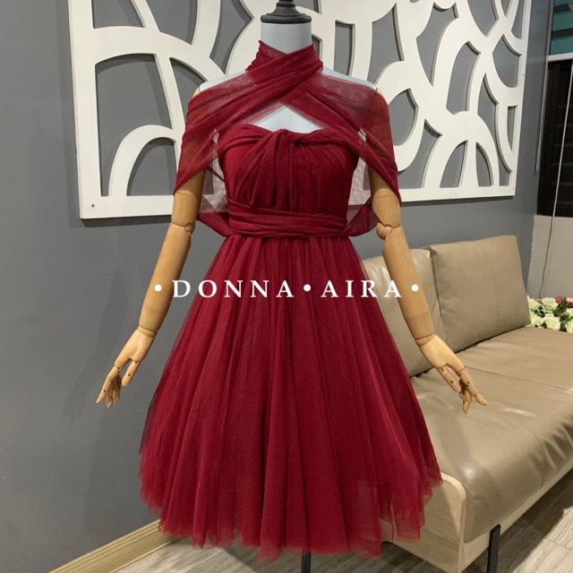 burgundy convertible dress