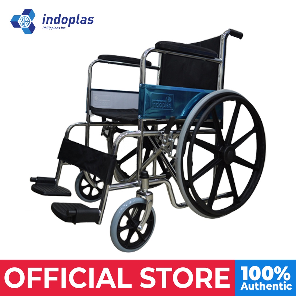 Indoplas Heavy Duty Wheelchair With Mag Wheels (Black) | Shopee Philippines